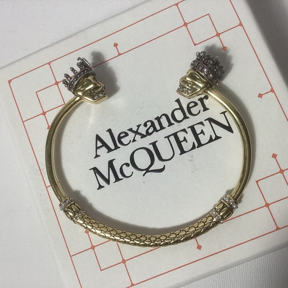 Alexander McQueen King and Queen Gold Bangle - Picture 1 of 4